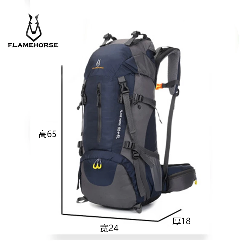 FLAMEHORSE 60L Большой Вместительный модный мужской рюкзак Водонепроницаемый дорожный