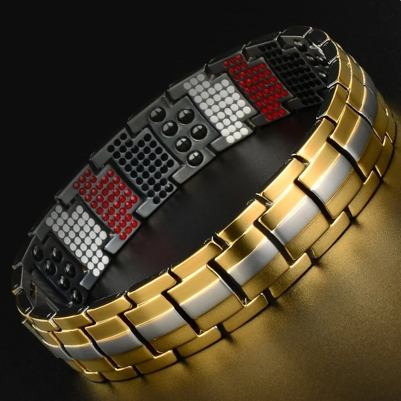 Золотой браслет с энергетическими камнями 591 шт. для здоровья артрита