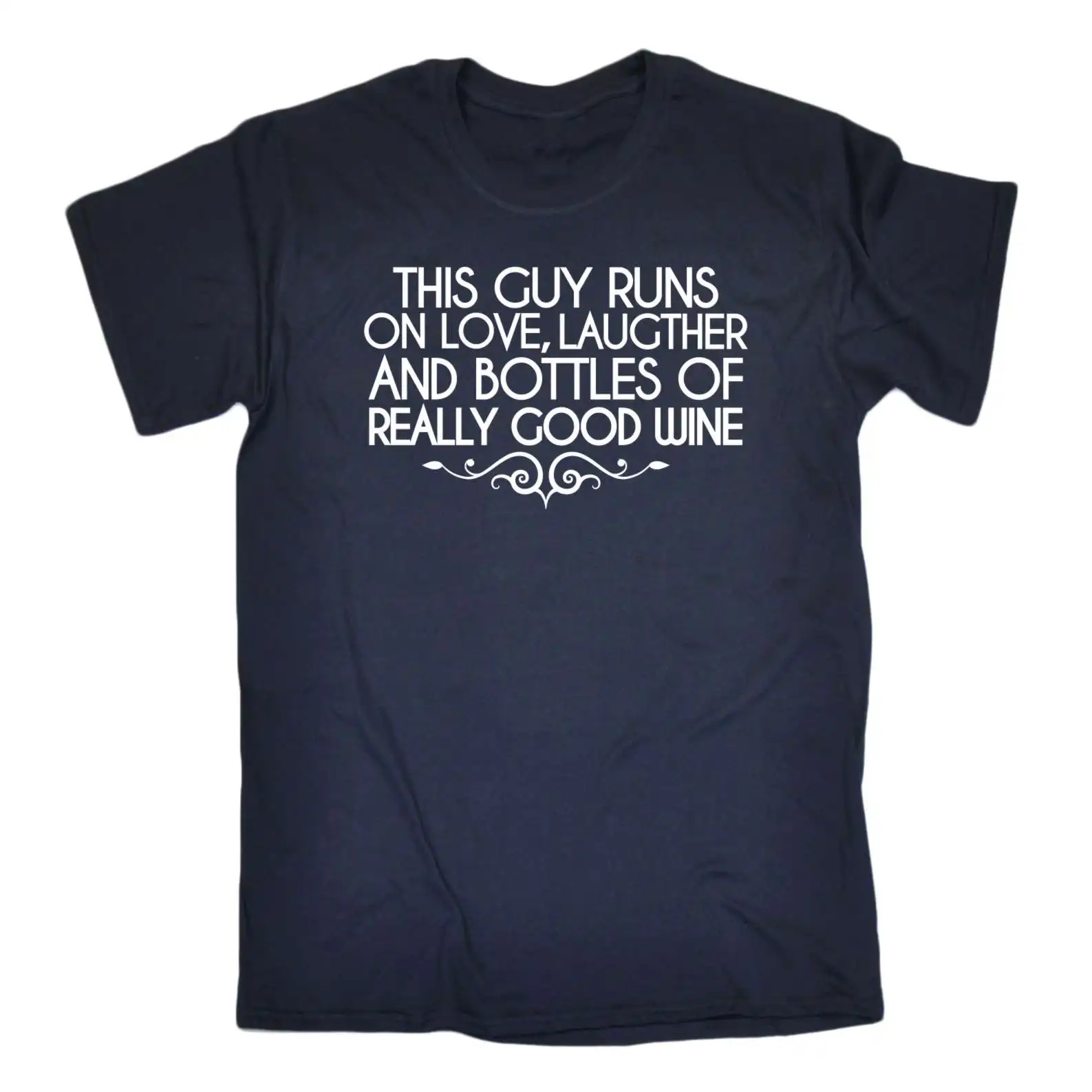 Мужская футболка с надписью This Guy Runs on Real Good Wine Funny Joke Pub Crawl Bar 100% хлопок новые