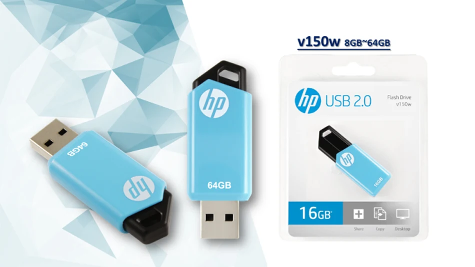 hp V150W без крышки водонепроницаемый USB флэш-накопитель cle USB флеш-накопитель usb-накопитель для внешнего хранения данных флэш-накопитель 64G 32G флешка