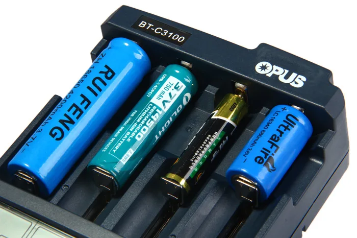 Opus BT-C3100 V2.2 умный цифровой Интеллектуальный 4 слота ЖК-дисплей Универсальное зарядное устройство для Li-Ion NiCd NiMh батареи EU US