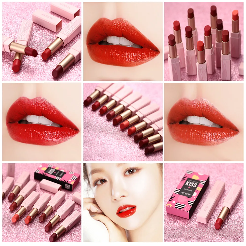 1 шт. макияж элегантная губная помада пудра трубка женский студент ослепляющий