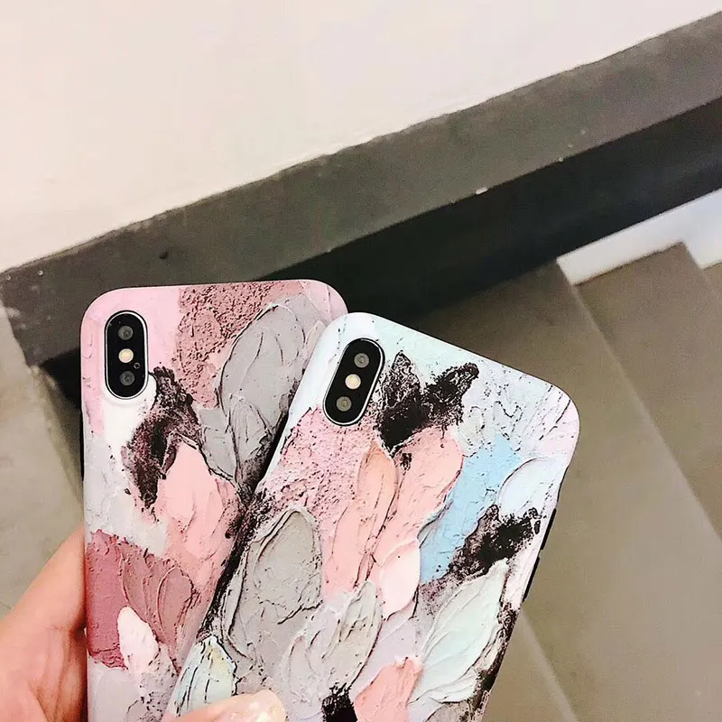 Boucho Colorful Art Graffiti Painting Phone Case For iphone X XS MAX XR 8plus 6plus Cases 6 6s 7 8 Plus Back Cover |