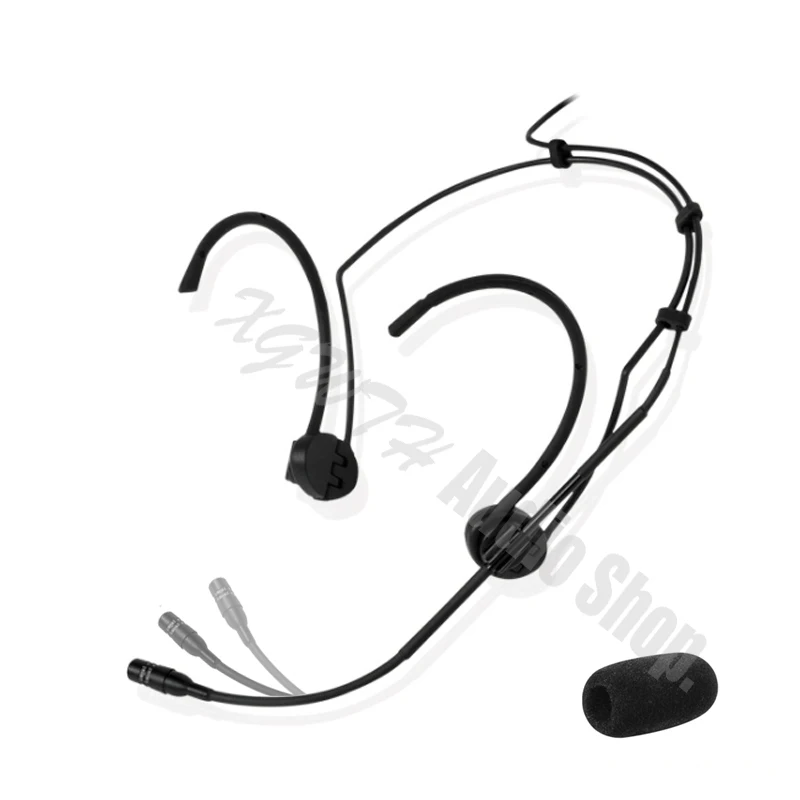 Складная гарнитура с двойной головкой головной микрофон для AKG Shure Audio Technica Sennheiser
