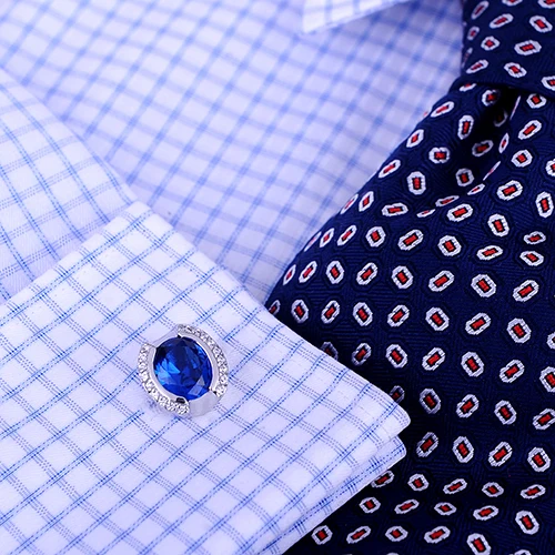 KFLK Luxury 2020 NEW shirt cufflinks for mens hot Brand cuff buttons Blue Crystal links High Quality abotoaduras Jewelry | Украшения и