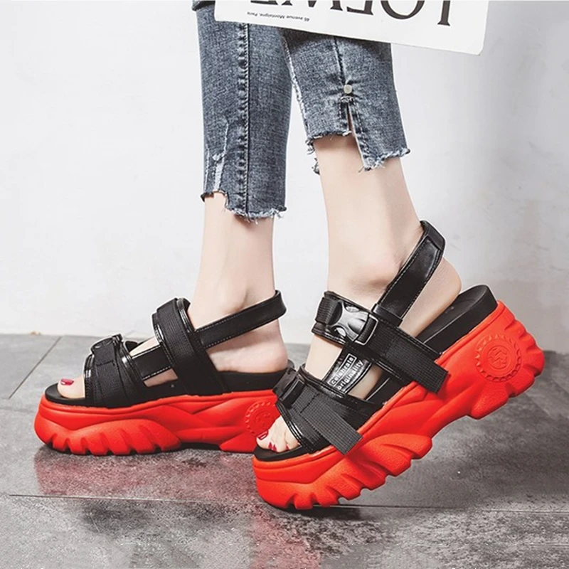 Women's Summer Sandals Thick Sole Women Platform Shoes INs Fashion High Heel Beach Ladies feminina Wedge sandalia | Обувь
