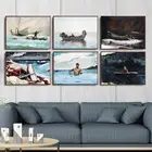Украшение дома художественные настенные картины Фро гостиная холст с печатью постера картины Американский Winslow Гомер морской пейзаж