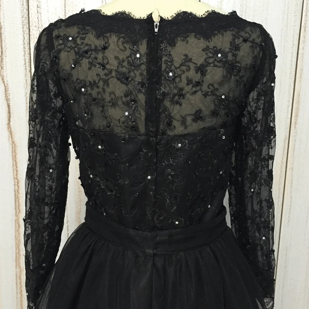SuperKimJo Robe De вечернее женское черное кружевное платье для выпускного вечера с