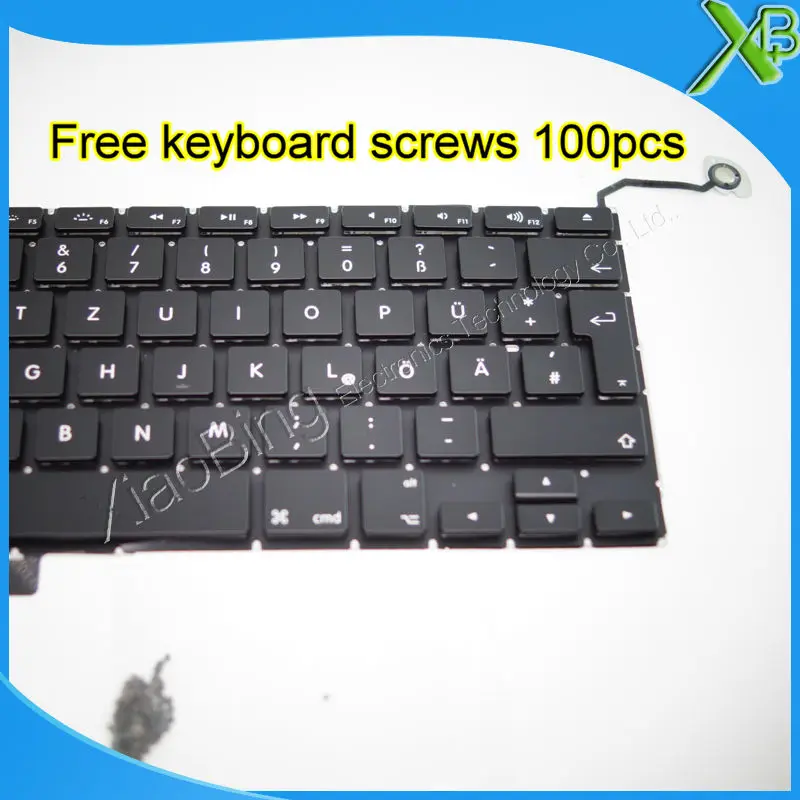 Немецкая клавиатура Deutsch QWERTZ Tastatur + винты для клавиатуры 100 шт. MacBook Pro 15 4 дюйма A1286