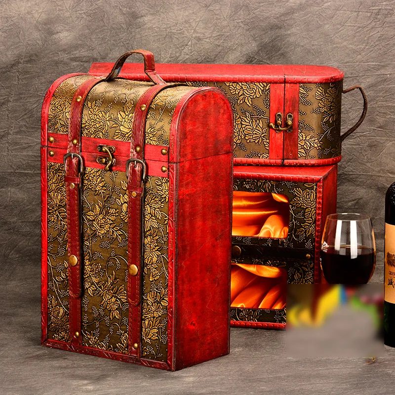 Высококачественная коробка для вина двойная одинарная Подарочная красного