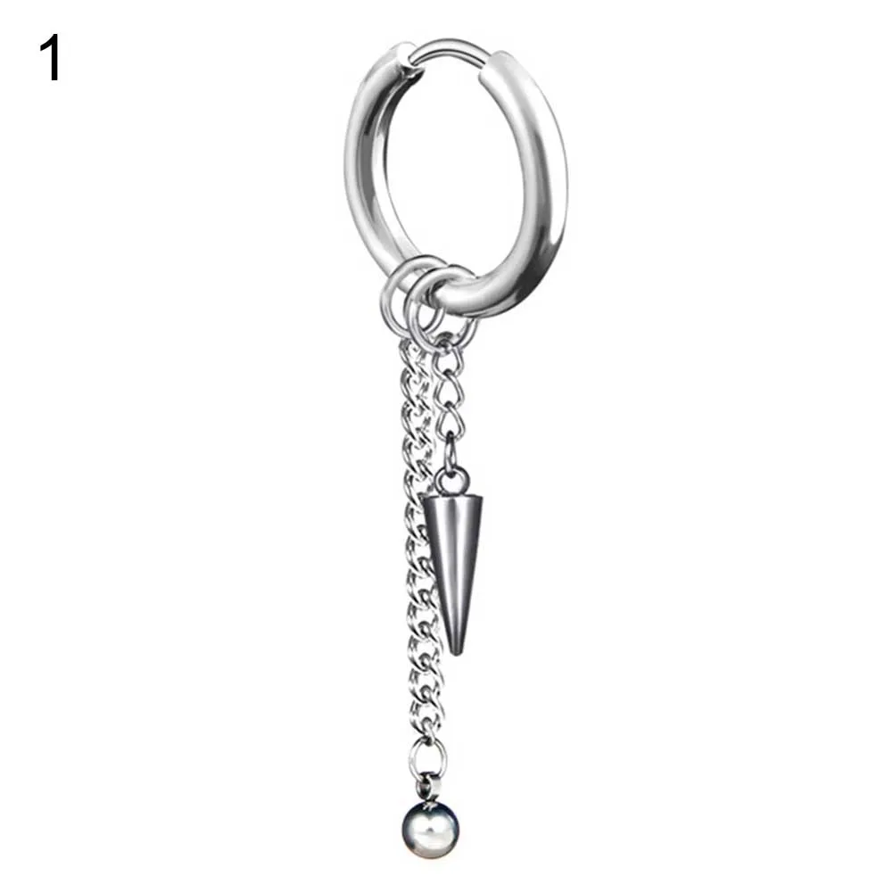 1 шт. Мужская популярная Длинная цепочка из нержавеющей стали в стиле панк зажим