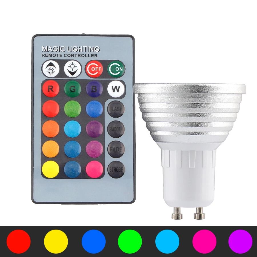 220 В светодиодный RGB лампа E27 MR16 GU10 12 светильник 3 Вт волшебный умный дом ing +