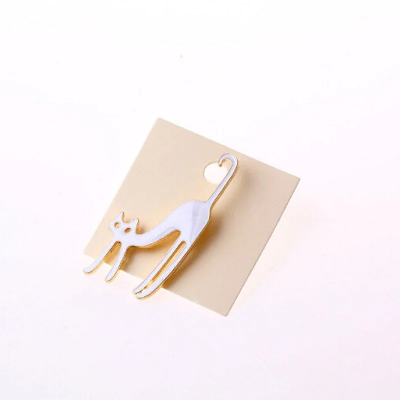 New Design Enamel Lovely Animal Cute Cat Brooches Up Collar Tips Epaulette Brooch Christmas Gifts | Украшения и аксессуары