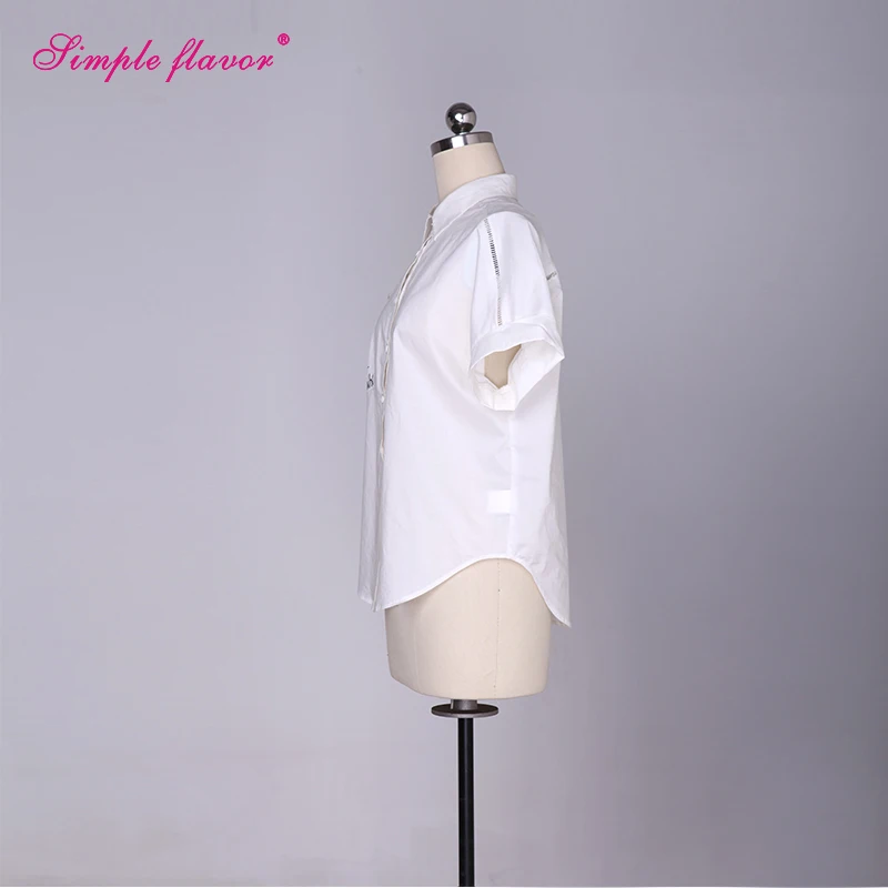 Simple Flavor 2017 White Tied Women Blouses Letter Printed Shirts Short Sleeve V-Neck Casual Blusas Feminina Crop Top WTS1116 |