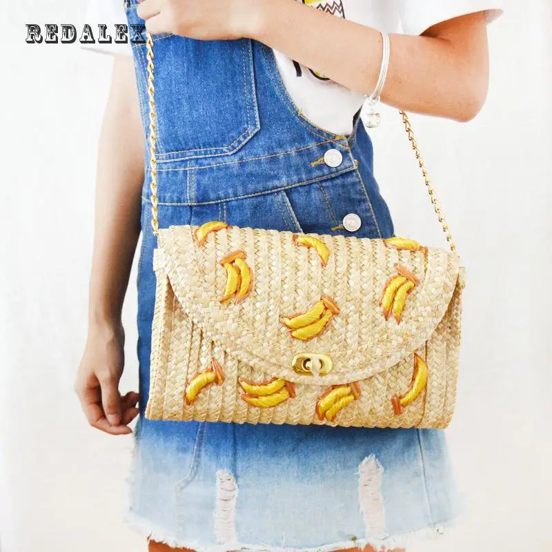 New Beach Bag For Summer Chain Women Messenger Bags Bohemian Style Mini Straw Weave Shoulder Crossbody Square Bolsos | Багаж и сумки