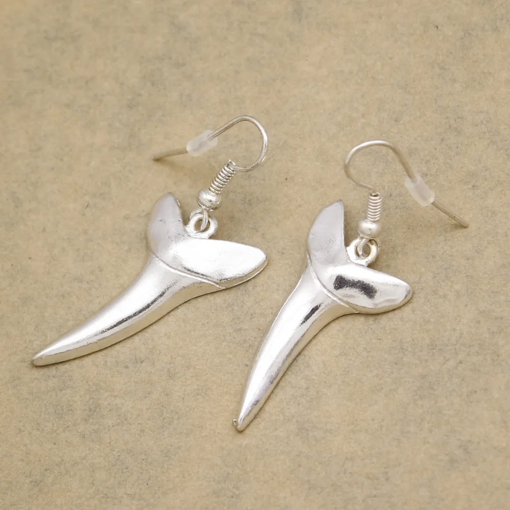 Polish Shark Fang Tooth Tusk Dangle Earrings Wicca Fancy Dress Costume Sanskrit Women Oorbellen Orecchini Jewelry Gift | Украшения и