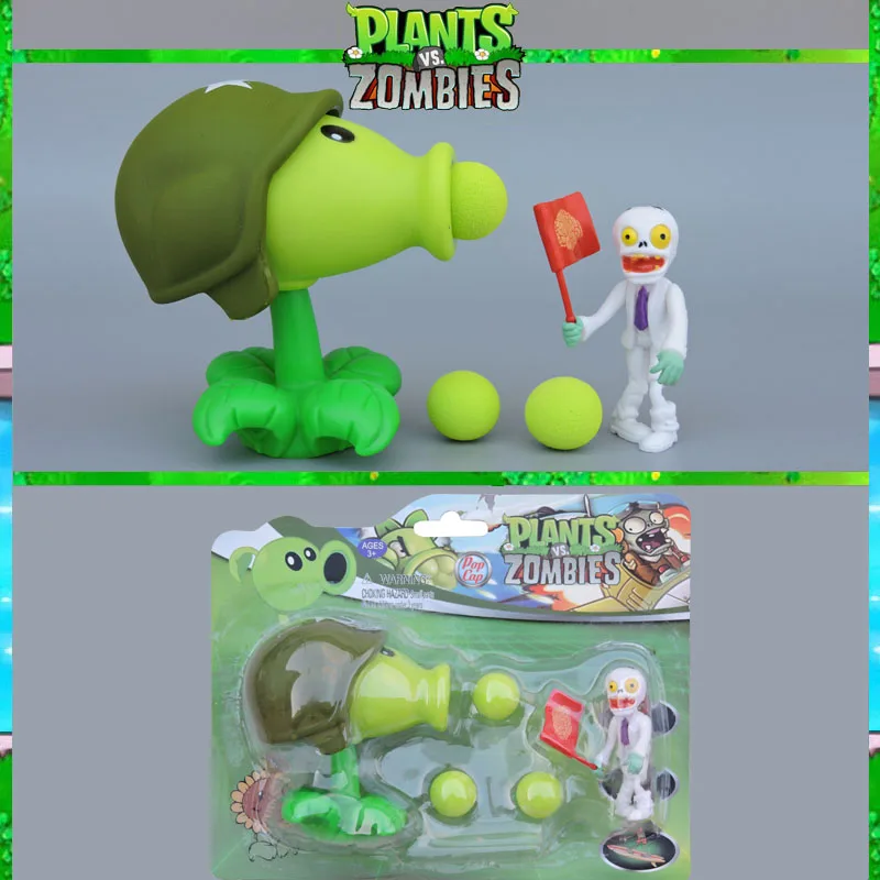 Горячая продажа последнего стиля ручных офисных игр PVZ Plants vs Zombies Peashooter PVC Action Figure toys Model лучшие рождественские подарки.