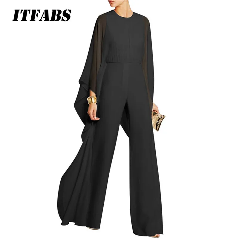 2018 модный шифоновый женский комбинезон без рукавов повседневный Клубная одежда