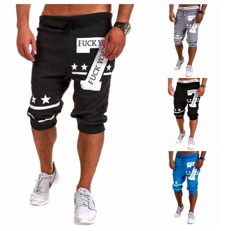 2018 Xu.ing мужские короткие брюки до колена с надписью|pants plus|cotton trousersprinted sweatpants |