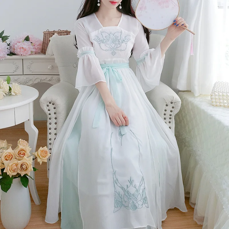 Новые модные женские платья Hanfu вышитые в китайском стиле|Женские платья| |
