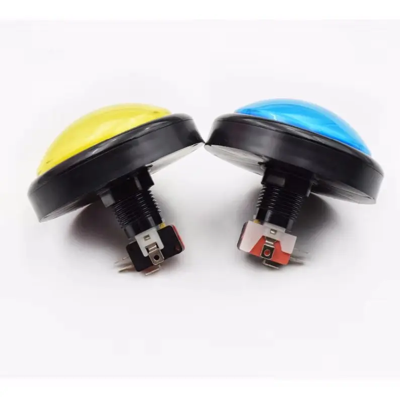

6pcs / set 100mm Arcade Button Illuminated 100mm Led Push Button with Microswitch 12v Power Button Switch For aecaed machin