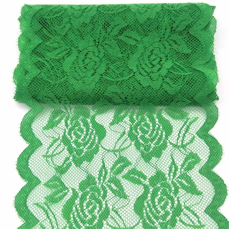 Green Новинка, 2 ярда, высокое качество, красивое кружево, лента, тесьма 150 мм, кружевная отделка, сделай сам, вышивка для шитья, украшение, африканская кружевная ткань - Цвет: Green