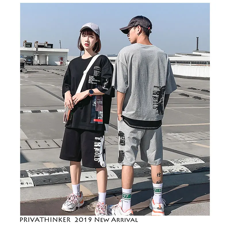 Privathinker одежда для пар летний комплект из 2 предметов 2019 Мужской и Женский