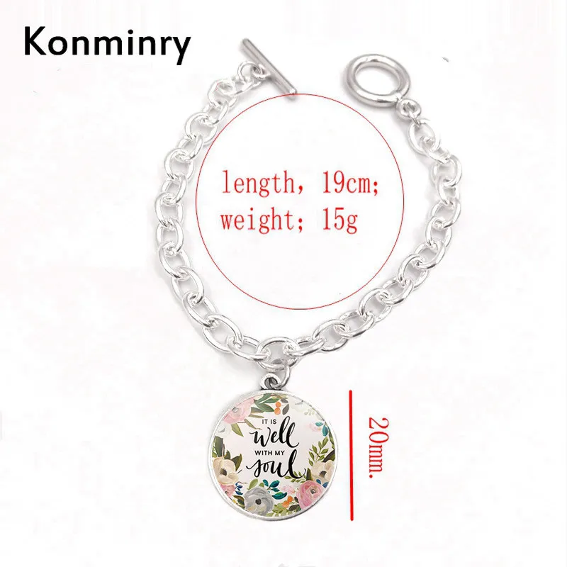 Это хорошо с моей душой браслеты модные библейские Psalm стеклянные купольные для