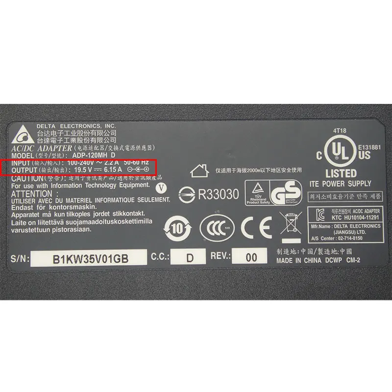 19 5 V 6.15A 120 Вт 5*2 мм ADP-120HM D Delta Источник питания переменного тока DC адаптер для MSI GE60