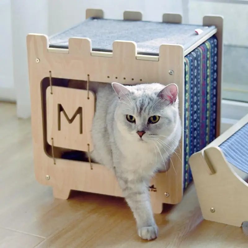 Кота игровой домик для кошек подстилка царапин доска коготь забавная игрушка