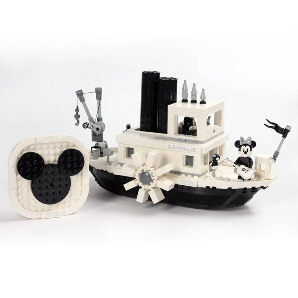 Легкая версия 842 шт. идеи Steamboat Willie Movie Fit 21317 строительные блоки кирпичи игрушки