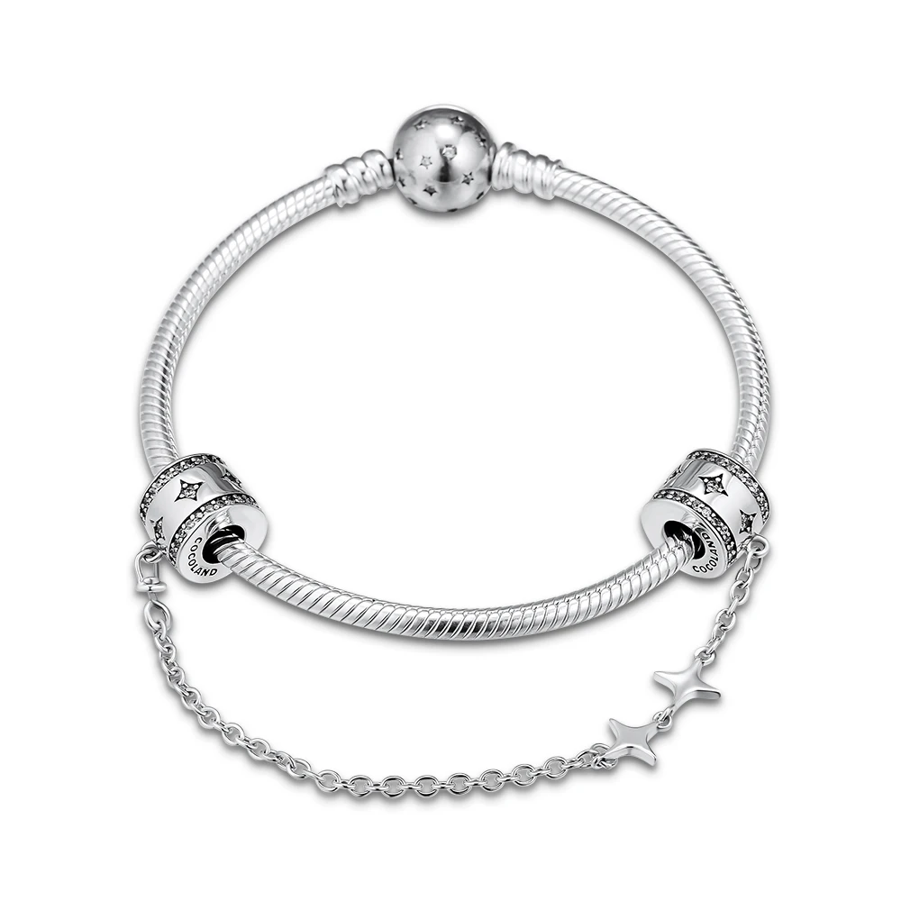 DIY Подходит для Pandora шармы браслеты освещающие звезды шарики на страховочной
