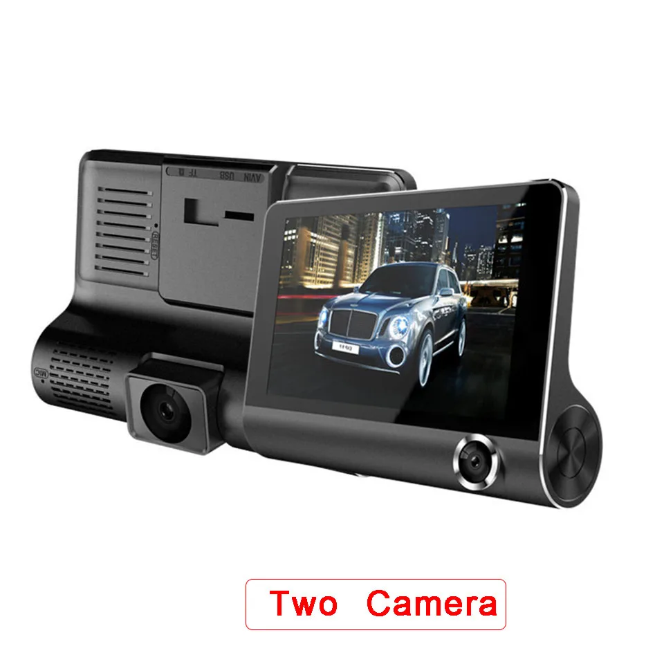 TWO camera 2/3 объектив, Автомобильный видеорегистратор, 4 дюйма, HD 1080 P, автомобильная камера ночного видения, портативный видеорегистратор, Автомобильный видеорегистратор, Автомобильная камера заднего вида - Название цвета: TWO camera