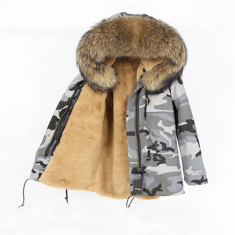 OFTBUY, темно-синяя парка, зимняя куртка, пальто для женщин, пальто с натуральным мехом, парка с воротником из натурального меха енота, с капюшоном, теплая мягкая подкладка из искусственного меха - Цвет: 2
