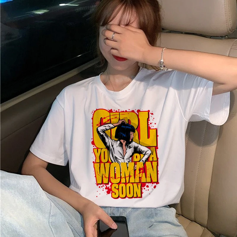 Новинка! Женская Футболка Harajuku Ullzang 90 s, Корейская футболка с забавным принтом, женские футболки с графическим принтом - Цвет: 4134