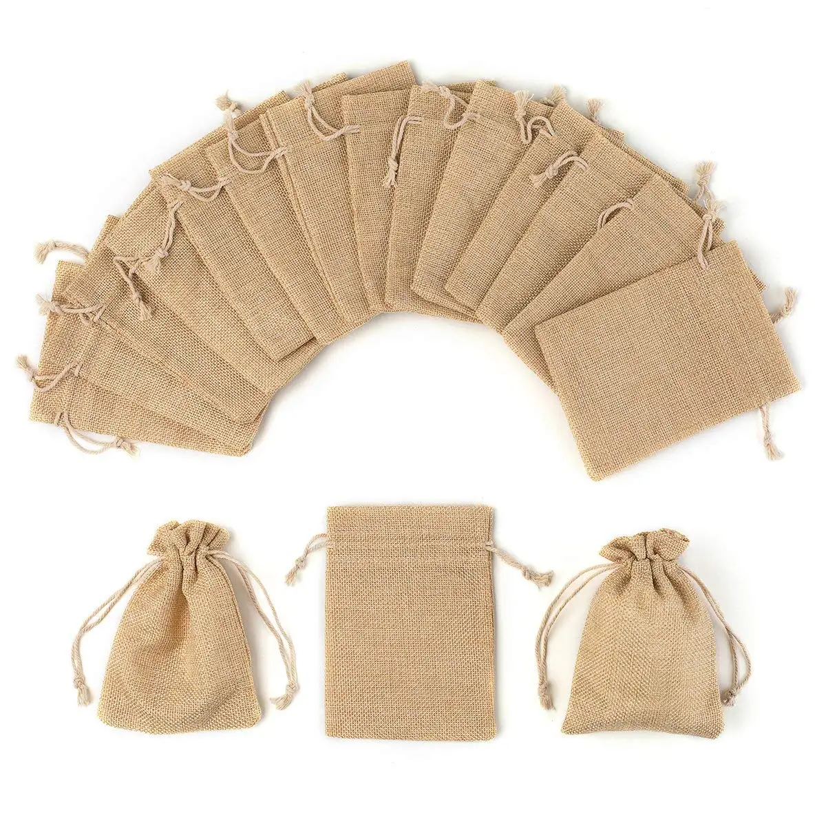 

50 Jute Jewelry Bags Burlap Bags with Drawstring Gift Bags for Wedding Party and DIY Craft Storage Arts Projects Presents Snacks