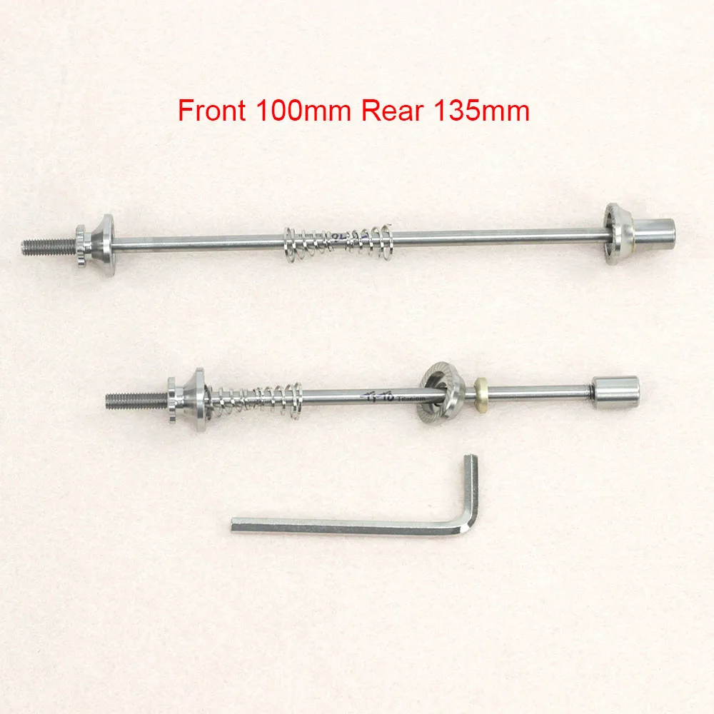 full ti 100mm 135mm Титановые шампуры Ti Quick Release MTB дорожный складной велосипед с шестигранной головкой M4 74 мм 100 мм 130 мм 135 мм MTB медленный выпуск QR шампура - Цвет: full ti 100mm 135mm