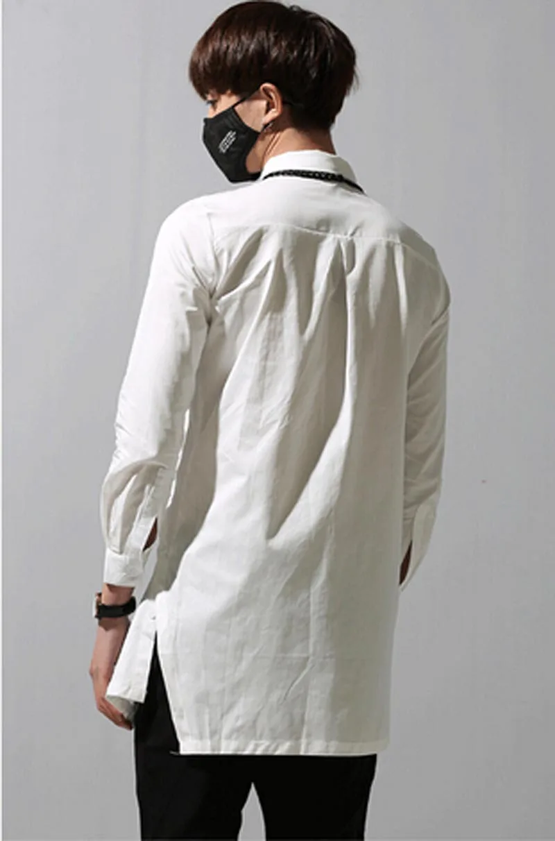 Мужские трендовые стильные Асимметричные неравномерные длинные приталенные