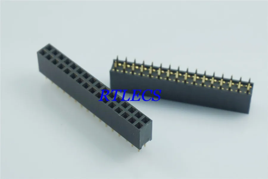 100 шт. 2 54 мм 0 &quotшаг 2x16 32 Pin двухрядный PCB Женский Заголовок через отверстие прямой
