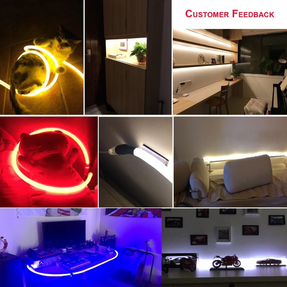 Светодиодные ленты 12V SMD2835 неоновый светильник 360 круглый гибкий домой открытый Рождественский праздник Водонепроницаемый светильник автомобильный набор, волшебная гирлянда, светильник
