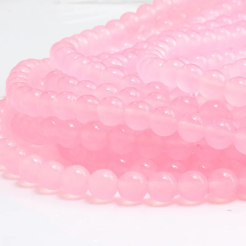 Мода натуральный камень браслеты и браслет 6 цветов Милые 8 мм аметисты розовые