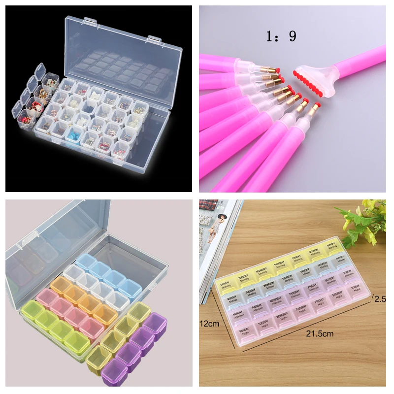 Caja De Pintura De Diamante Desmontable 28lattices Accesorios De Bordado Cajas De Diamantes De Imitación Fundas De Punto De Cruz Almacenamiento Para El Hogar A Anvas Info