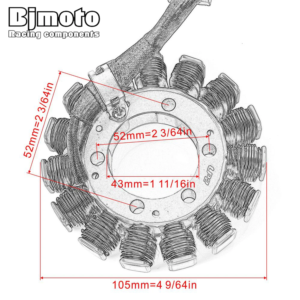 Катушка статора мотоциклетного генератора BJMOTO Comp для Kawasaki ZX1000 Ninja ZX10R 2006 2007 21003-0036 |