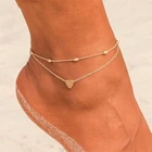 QCOOLJLY, простое сердце, женское искусственное вязаное крючком украшение для ног, новые очаровательные браслеты для женщин, цепочка для ног