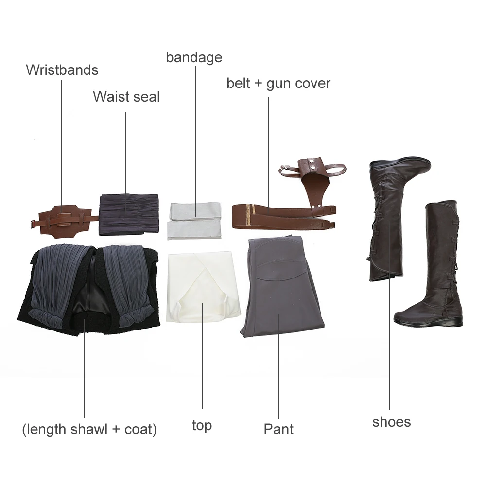 

Movie The Last Jedi Grey Rey Costume Women Adult Halloween Costumes For Women Rey Cosplay Costume Full Set With Boots