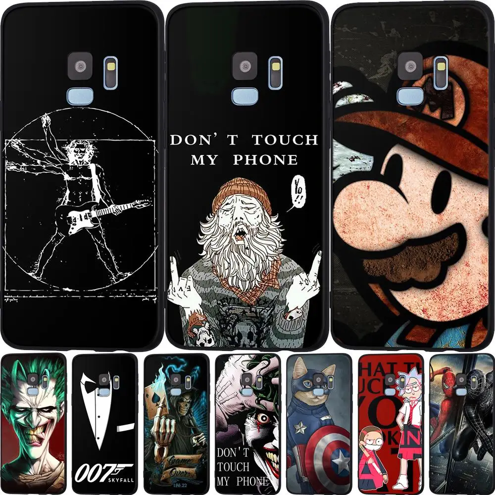 

Cartoom Case For Samsung Galaxy S10 S9 S8 Plus S10e S7 Edge A6 A8 Plus 2018 A5 A7 J7 J5 J3 2017 2016 Black Silicone Phone Cases