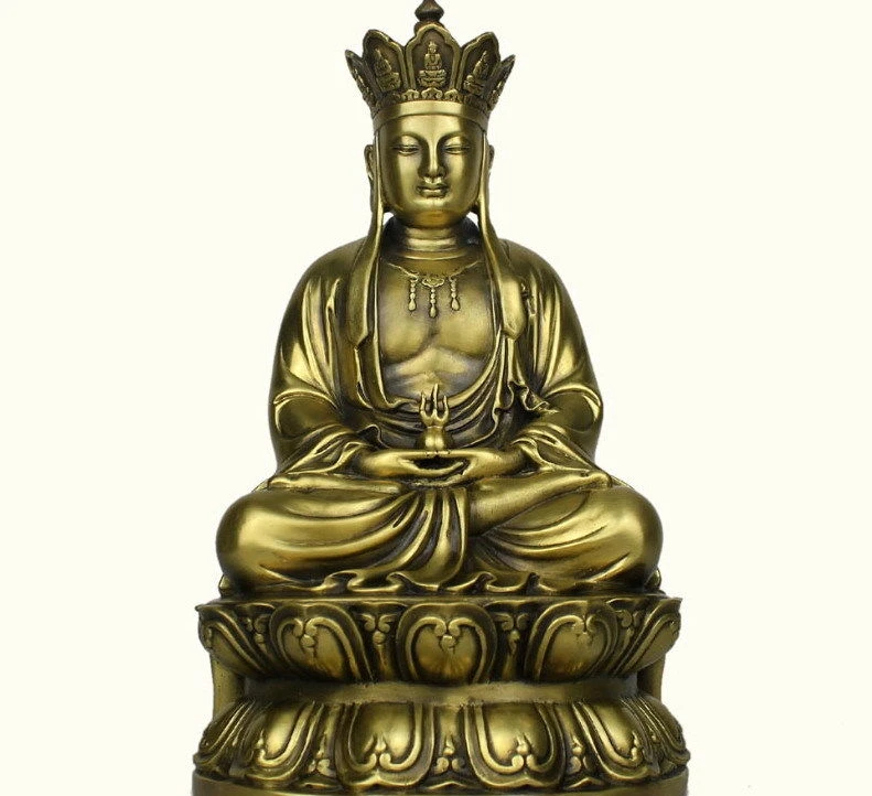 Тибетский медный латунный таньшень король монах Ksitigarbha Jizo Будда сидящий статуя