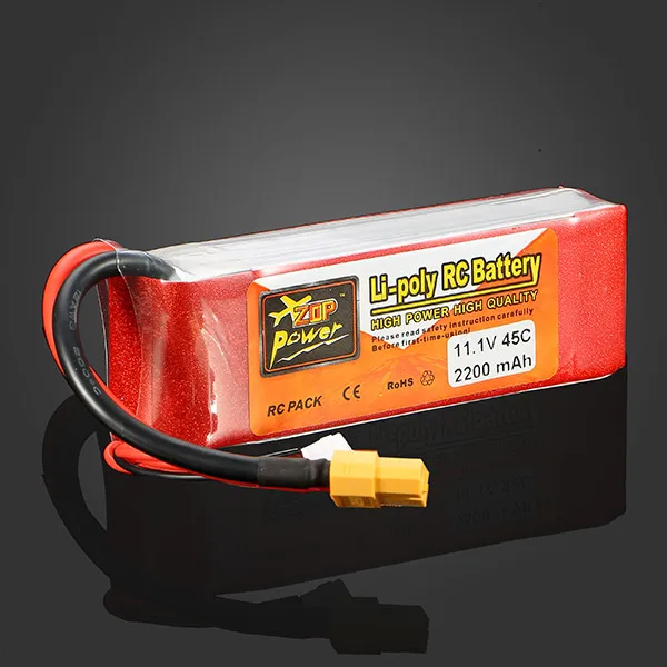 ZOP POWER 2200MAH 11.1V 3S 45C Lipo Battery XT60 Plug For RC Quadcopter Helicopter Multicopter Drone | Игрушки и хобби