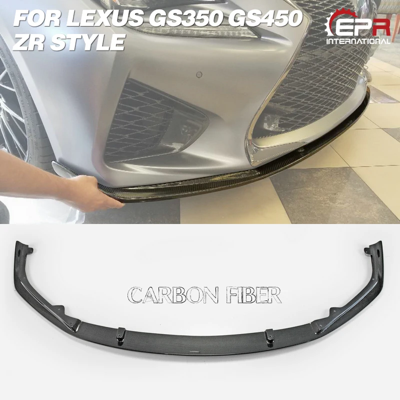 Углеродные Передние Губы для Lexus GS350 GS450 (2016 +) ZR Стиль углеродного волокна передний