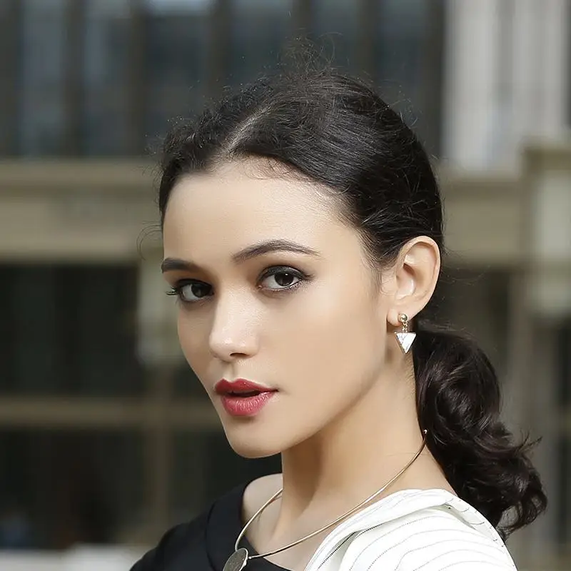 Vnox нерегулярные Для женщин Висячие серьги Природный камень Треугольники стрелка